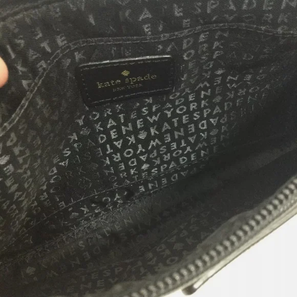 Kate Spade Black and Silver Shoulder Bag with Striped Design - Picture 3 of 7